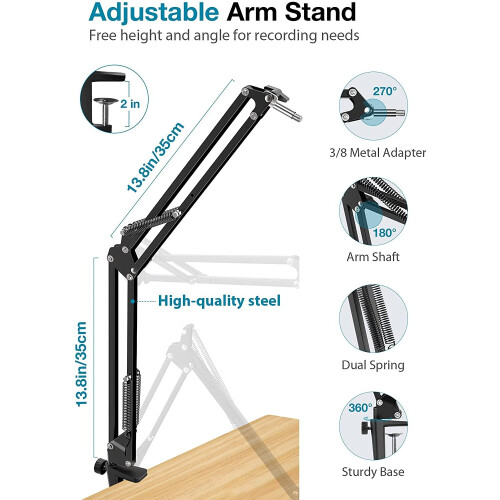 InnoGear Recording Microphone Stand Set with Shock Mount 1