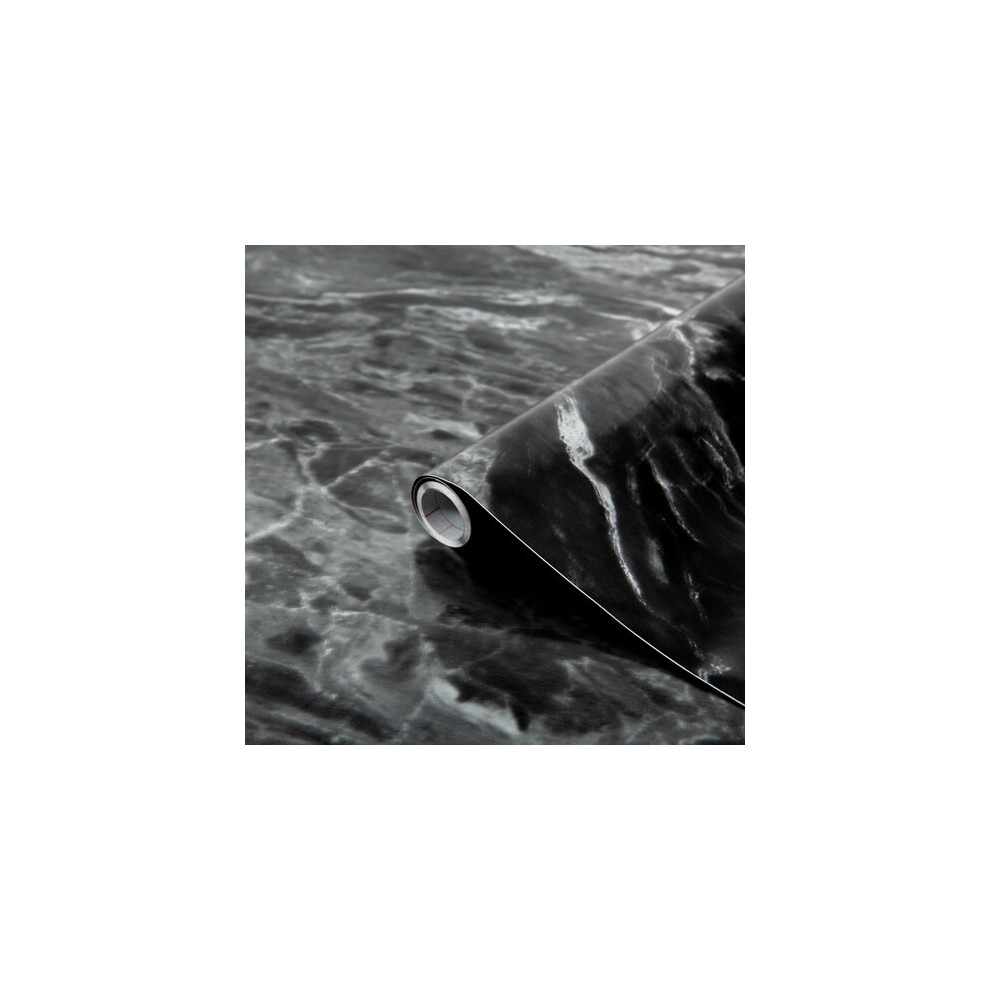 (67.5cm) MARBLE ROMEO SILVER sticky back plastic vinyl wrap film (2m long)