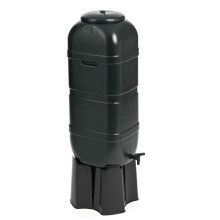 Slimline Water Butt & Stand 100L Black Space Saving & Filler