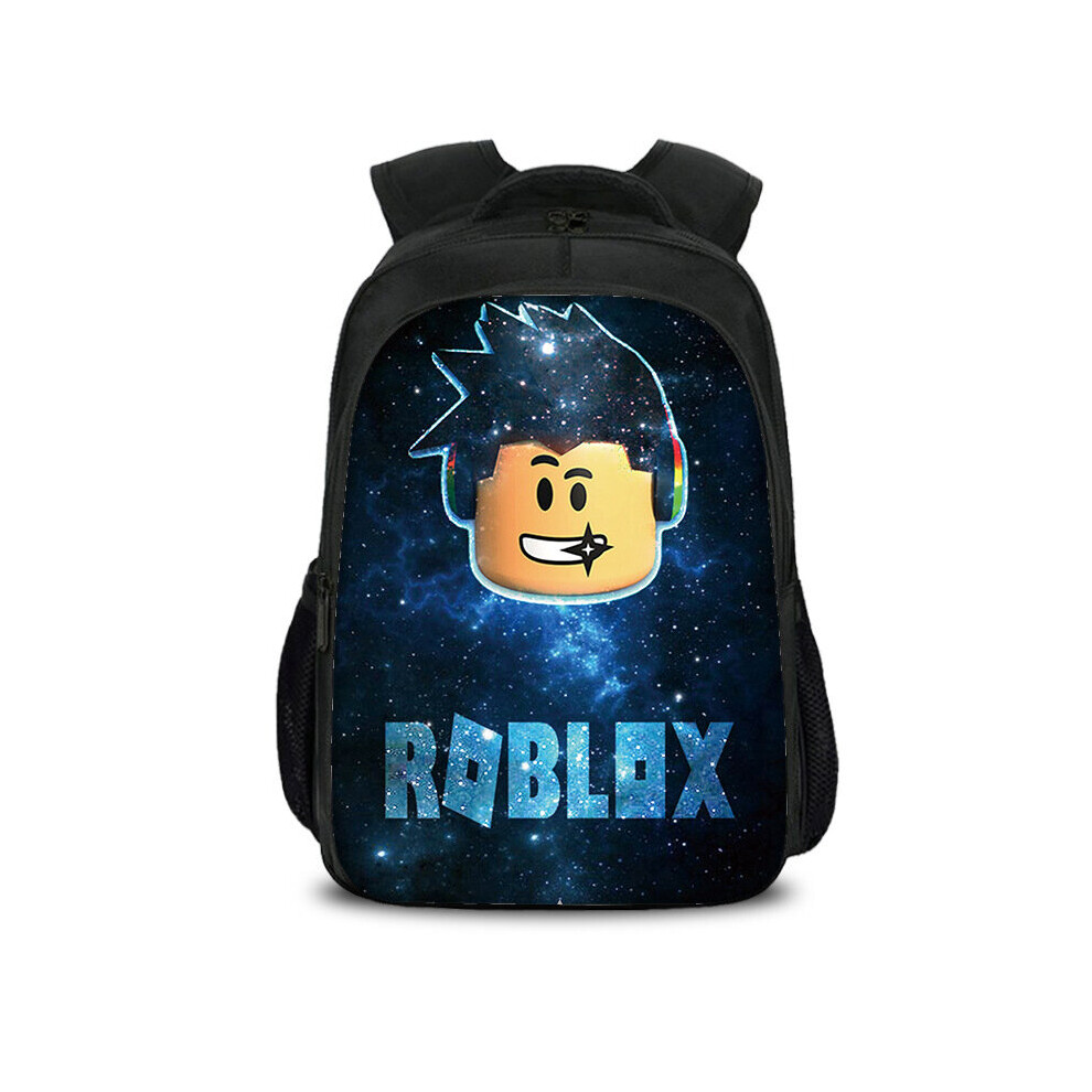 (Black Roblox Logo Backpack) Boy Girl Roblox Backpack School Bag Book Bag