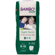 Bambo Nature Dreamy Boy Premium Night Pants, Aged 8-15 Size Large (77-110 lb/35-50 kg) Pack of 10