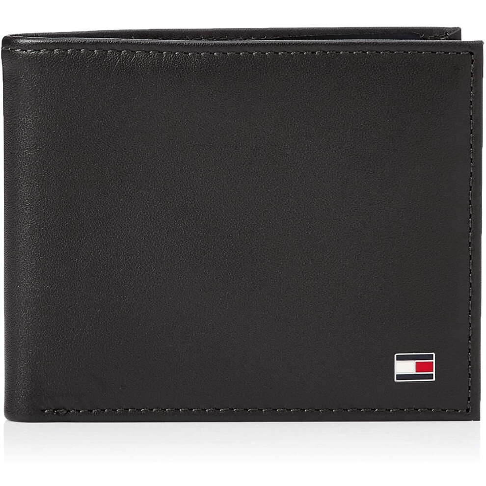Tommy Hilfiger Eton Mini Cc Wallet Purse - Brown Leather Unisex Os, Bill Slots, Pure Leather | Am0am00655_black