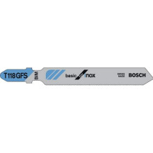 Bosch Professional 5x Jigsaw Blade T 118 GFS Basic for Inox (for Stainless steel sheets, Accessories Jigsaw)