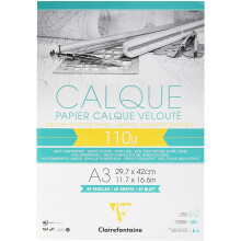 Clairefontaine Tracing Paper Pad, 110 g, A3, 40 Sheets