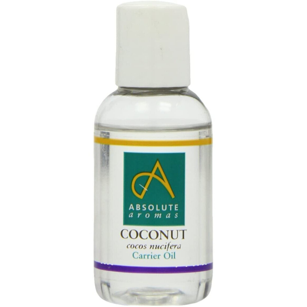 Absolute Aromas Fractionated Coconut Oil 50Ml - 100% Pure, Unscented And Natural Carrier Oil - For Massage, Aromatherapy And Blending Essentials Oils