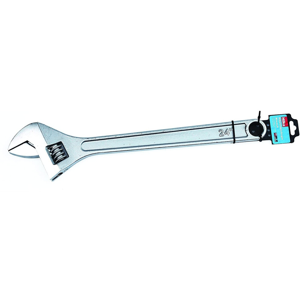 Hilka 18022400 Heavy Duty Adjustable Wrench, 24-Inch, Silver