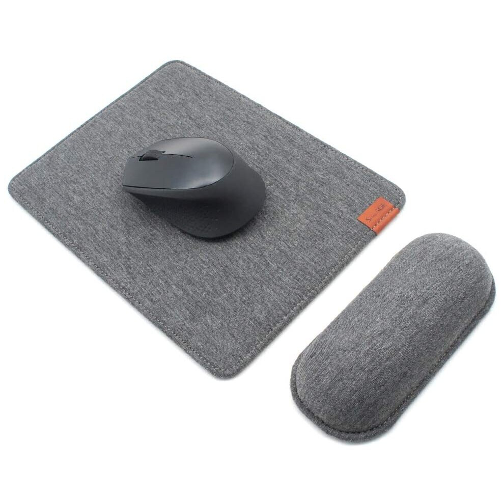 SenseAGE Mouse Mat and Wrist Support Set, Wrist Rest Mouse Pad with Non-Slip Base, Smooth and Durable Surface, Easy Sliding and Wrist Pain Relief, Com