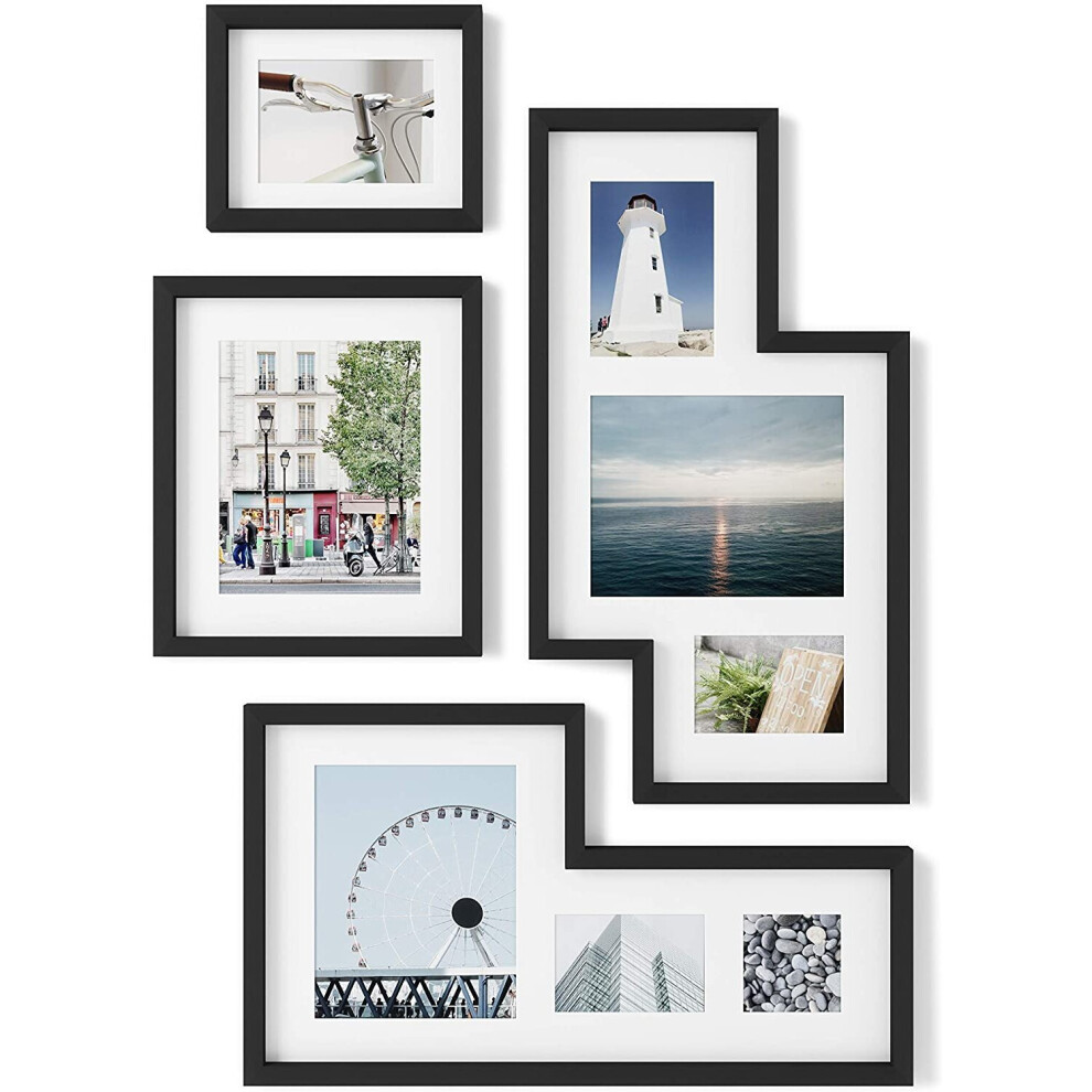 Umbra Gallery Collage Picture Frame Set, Black, Set of 4, 1015592-1106