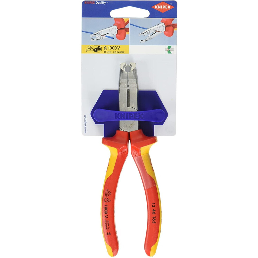 KNIPEX Stripping Pliers 1000V-insulated (165 mm) 13 46 165 SB (self-service card/blister)