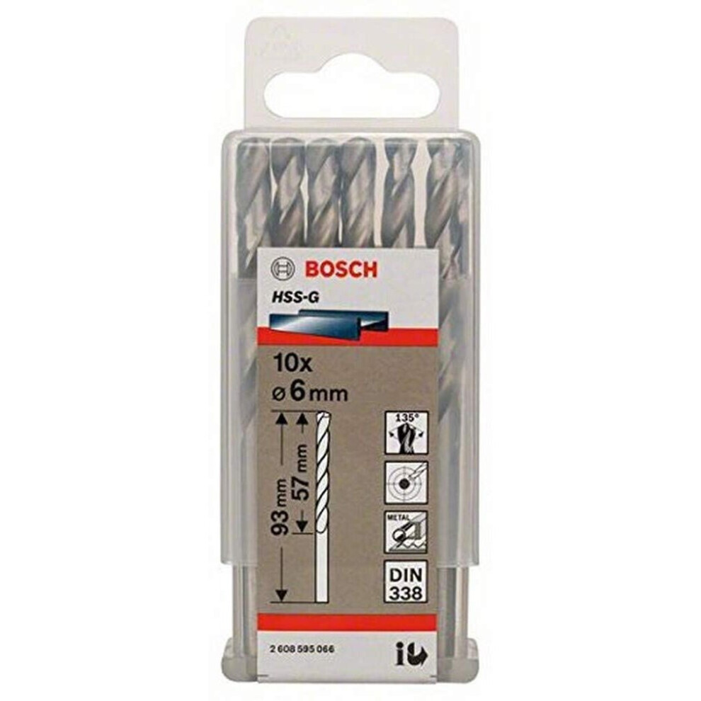 Bosch Professional 2608595066 Metal Drill Bits Hss-G, Din 338, Silver