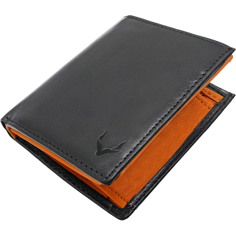 Pelle Toro Portrait Mens Wallet Leather, Handmade Real Leather Wallet for Men, Trifold 13 Card Wallet with Coin Pocket, ID Window, 2 Note Slots, RFID