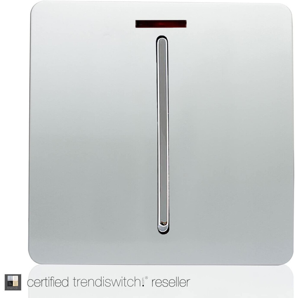 Trendi Artistic Modern Glossy 45 A Cooker Tactile Light Switch & Neon Insert Silver ART-WHS2SI