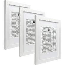 A4 White Photo Frames With Mount for A5(8x6") Set Of 3,Oxford Garllery Picture Frame A5, A4 stylish certificate photo frames with a delicate Wooden gr