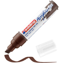 edding 5000 acrylic marker broad - chocolate-brown - 1 waterproof acrylic paint marker - chisel tip 5-10 mm - acrylic paint pens for drawing on canvas