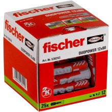 DuoPower Bi-Material Dübel 12X60 Box mit 25 Stück - FISCHER - 538243