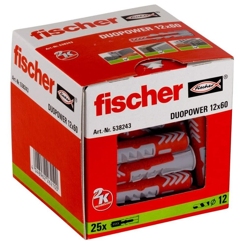 fischer DUOPOWER 12x60, Grey/red