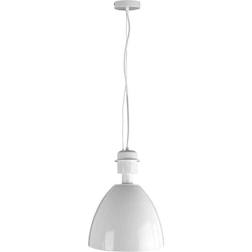 Interiors by Premier White Metal Pendant Light, Long Lasting White Pendant Ceiling Light, Easy Installation Ceiling Pendant