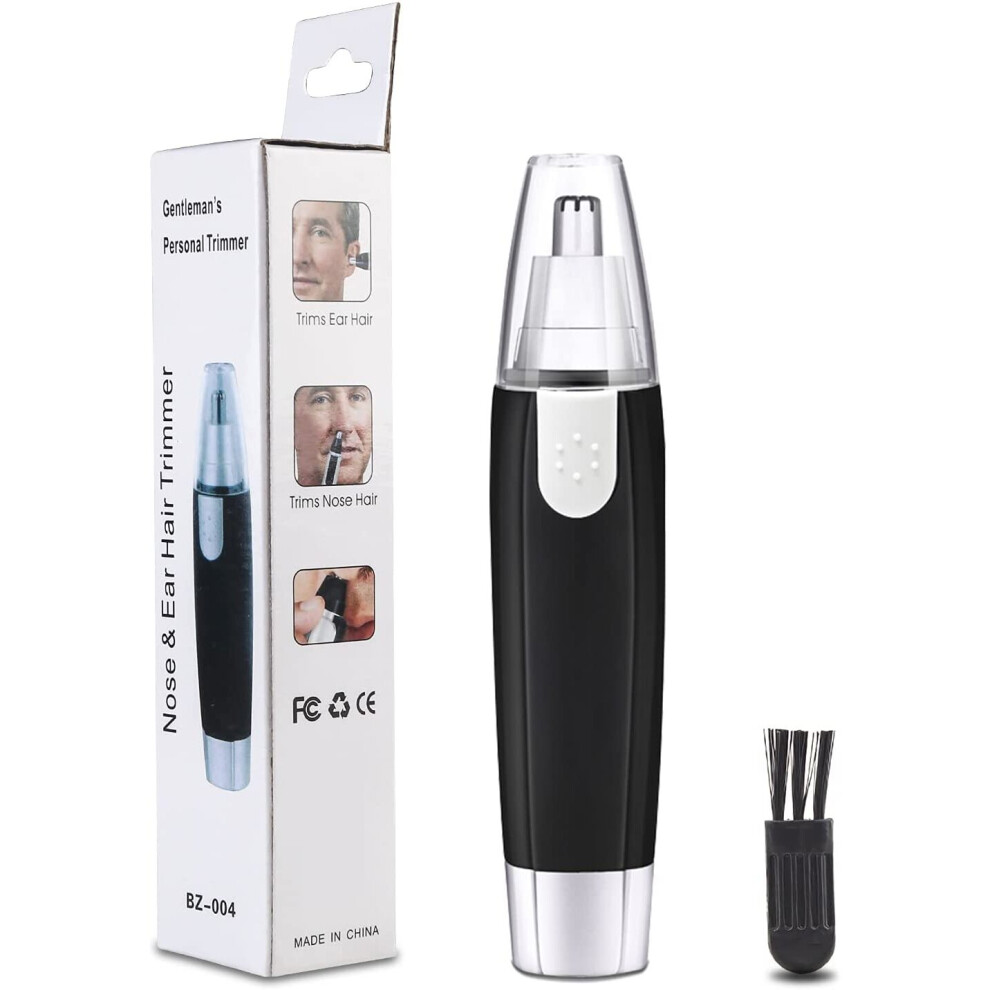 Painless Ear and Nose Hair Trimmer, Electric Nose Hair Shaver, Portable Facial Hair Clippers for Men and Women, Battery-Operated Nose Hair Remover