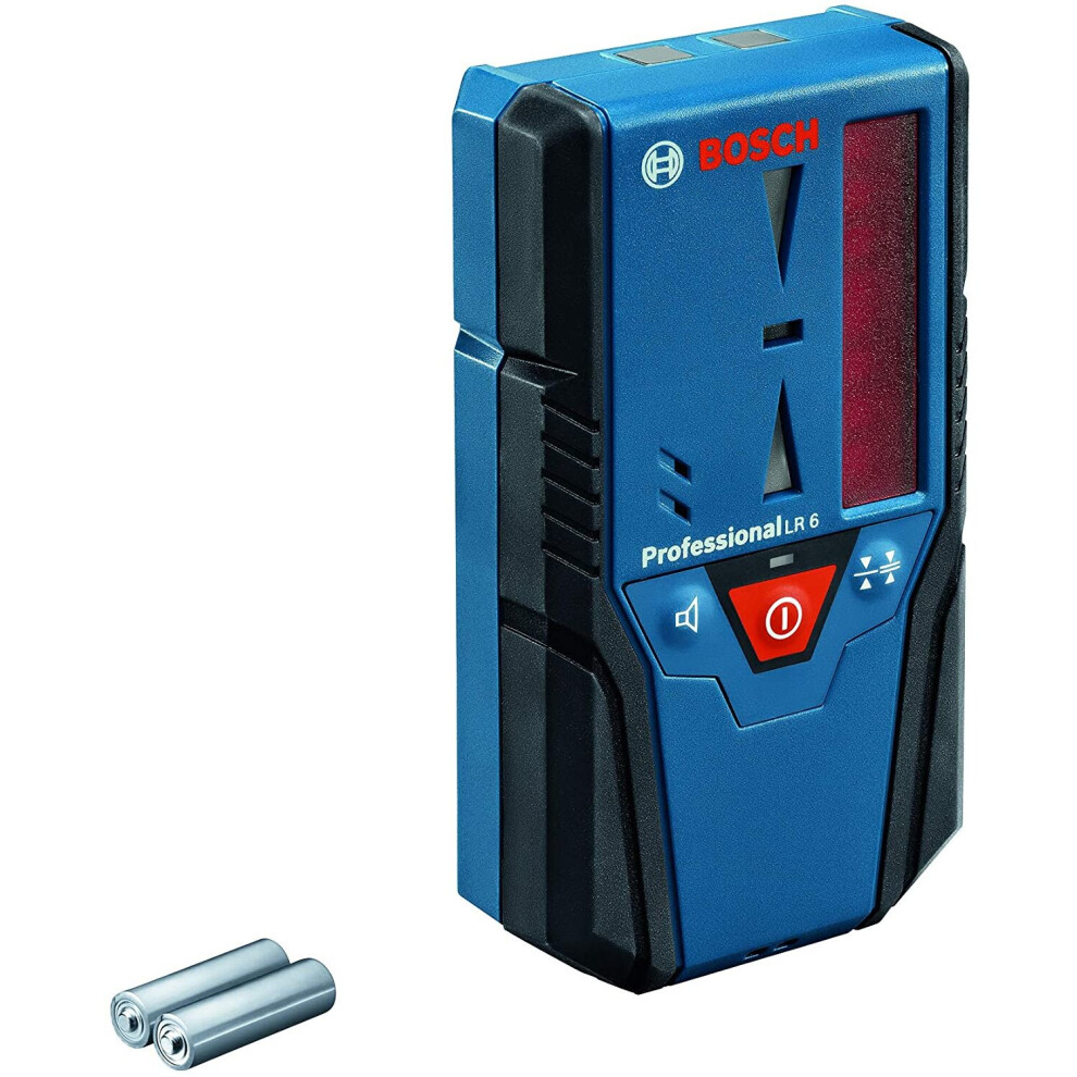 Bosch Professional Laser Receiver LR 6 (red beam, 2 x 1,5 V Batteries AAA, Range: 5 - 50 m)