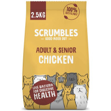 Scrumbles All Natural 75% Chicken Dry Cat Food for Adults & Seniors, High-Protein, Gluten-Free, 2.5kg CAC25-1