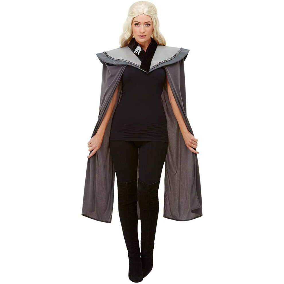 Smiffys 47783 Ladies Medieval Cape, Women, Grey, One Size