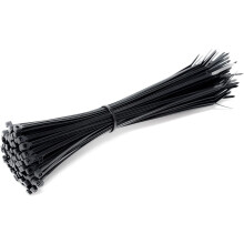100 Pack of Long Cable Ties Black | 300mm x 3.6mm (12") | CE Premium UL Nylon Strong Zip Ties, Thick Cable Ties, Bicycle Tie Wrap, DIY Home Garage Off