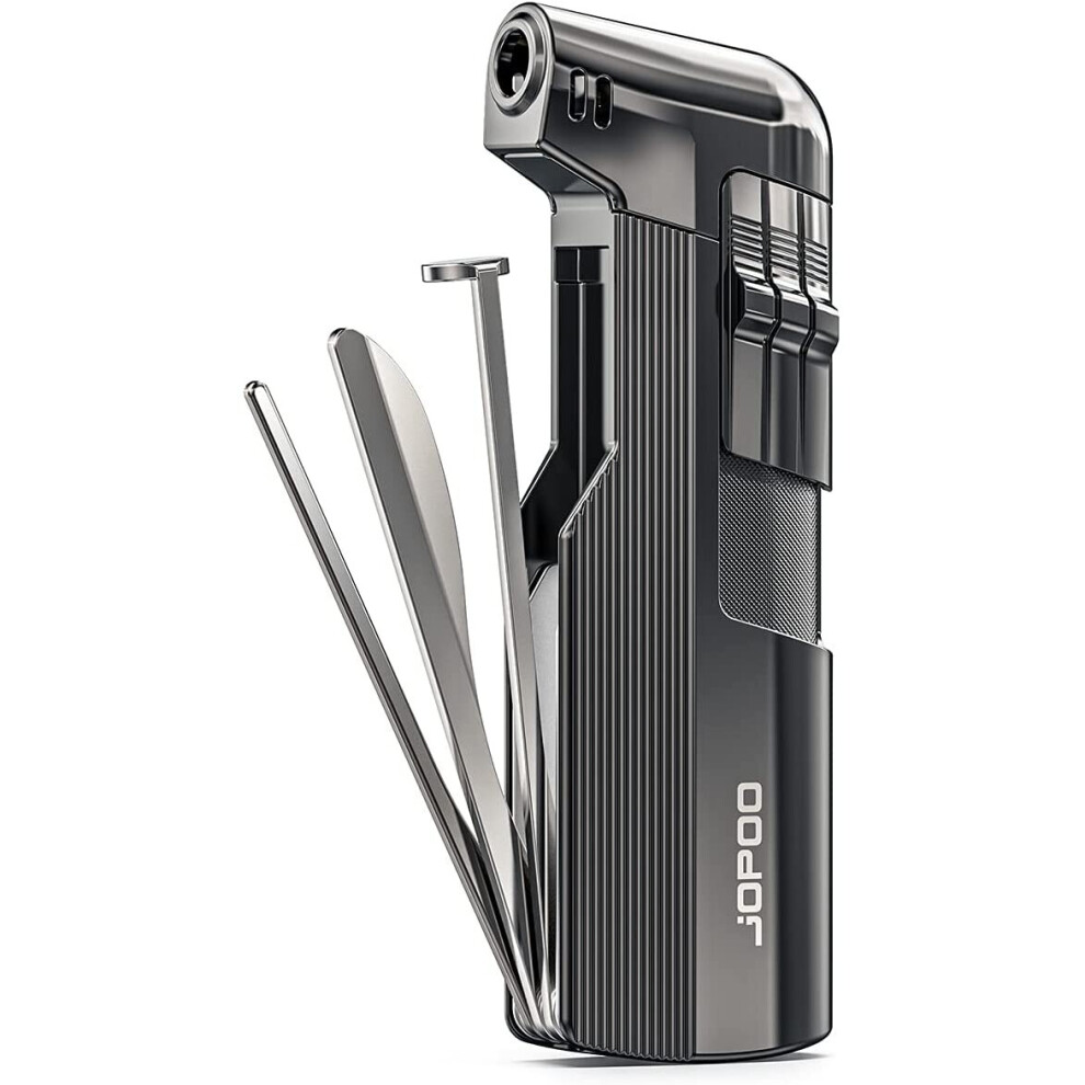 Vvay Jopoo Pipe Lighter Gas Butane Refillable Soft Flame With Pipe Cleaner Tools (Sold Without Gas)