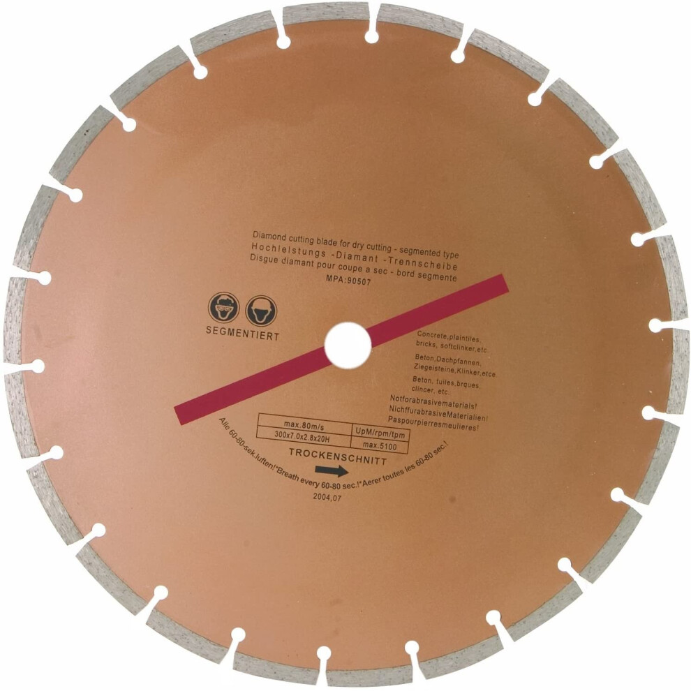 Rolson 24398 12-inch Dry Cut Diamond Blade, 300 mm