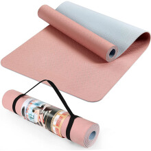 ACTIVE FOREVER Yoga Mat, TPE Mat with Portable Strap, Non Slip Mat for Yoga, Exercise, Pilates and Workout