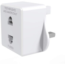 YoiYee Electric Toothbrush Charger Plug Adapter, EU/US 2 to UK 3 Pin Electrical Shaving Converter, Bathroom Shaver Socket Adaptor for Braun Oral B/Phi