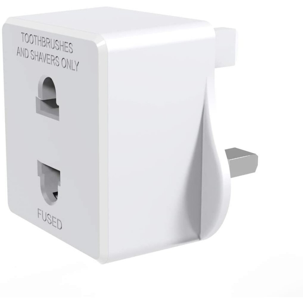 YoiYee Electric Toothbrush Charger Plug Adapter, EU/US 2 to UK 3 Pin Electrical Shaving Converter, Bathroom Shaver Socket Adaptor for Braun Oral B/Phi