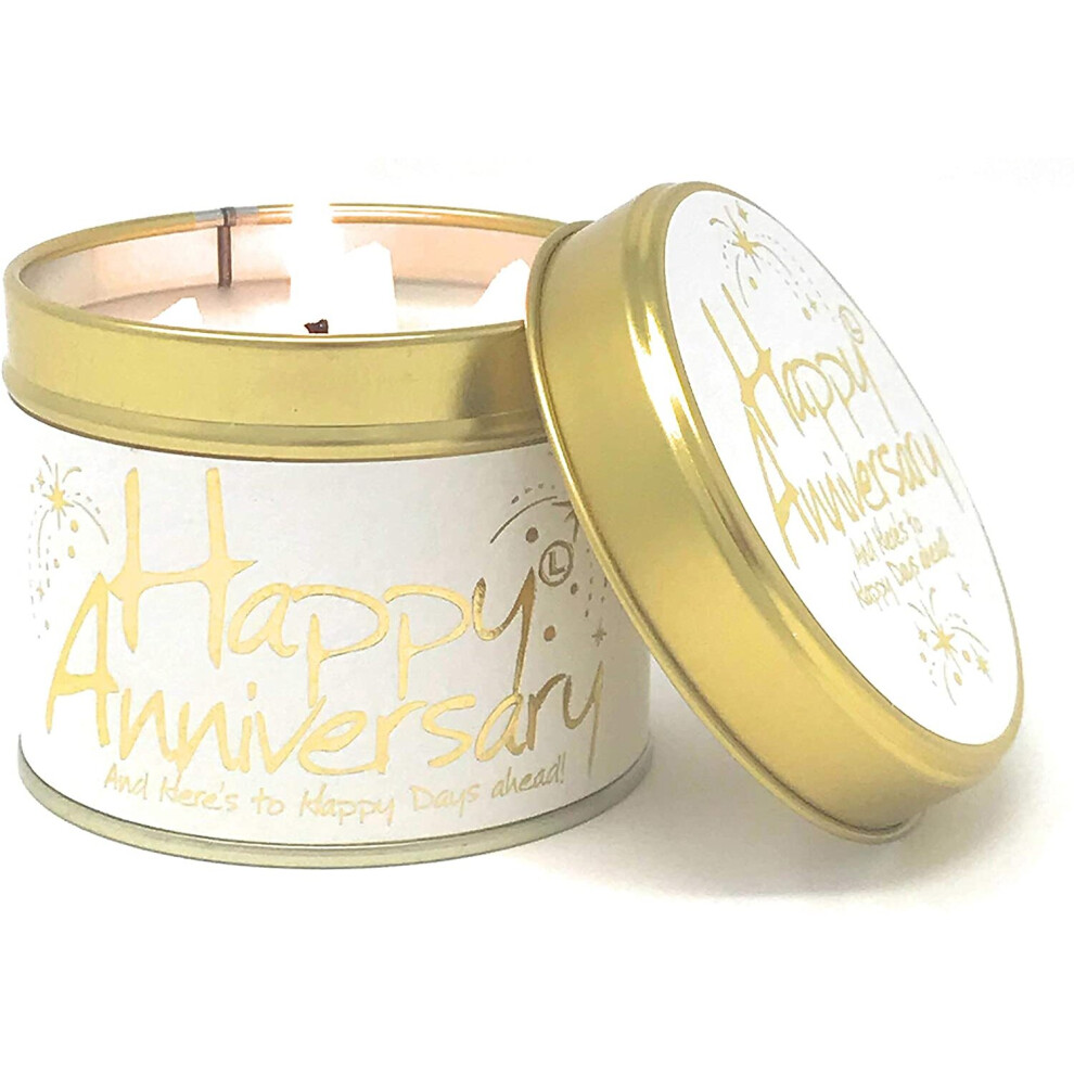 Lily Flame Happy Anniversary Tin Candle