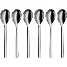 WMF Coffee Beaker Spoon Set 6-pcs. Nuova, Stainless Steel, Silver, 9.5 x 18.2 x 5.5 cm