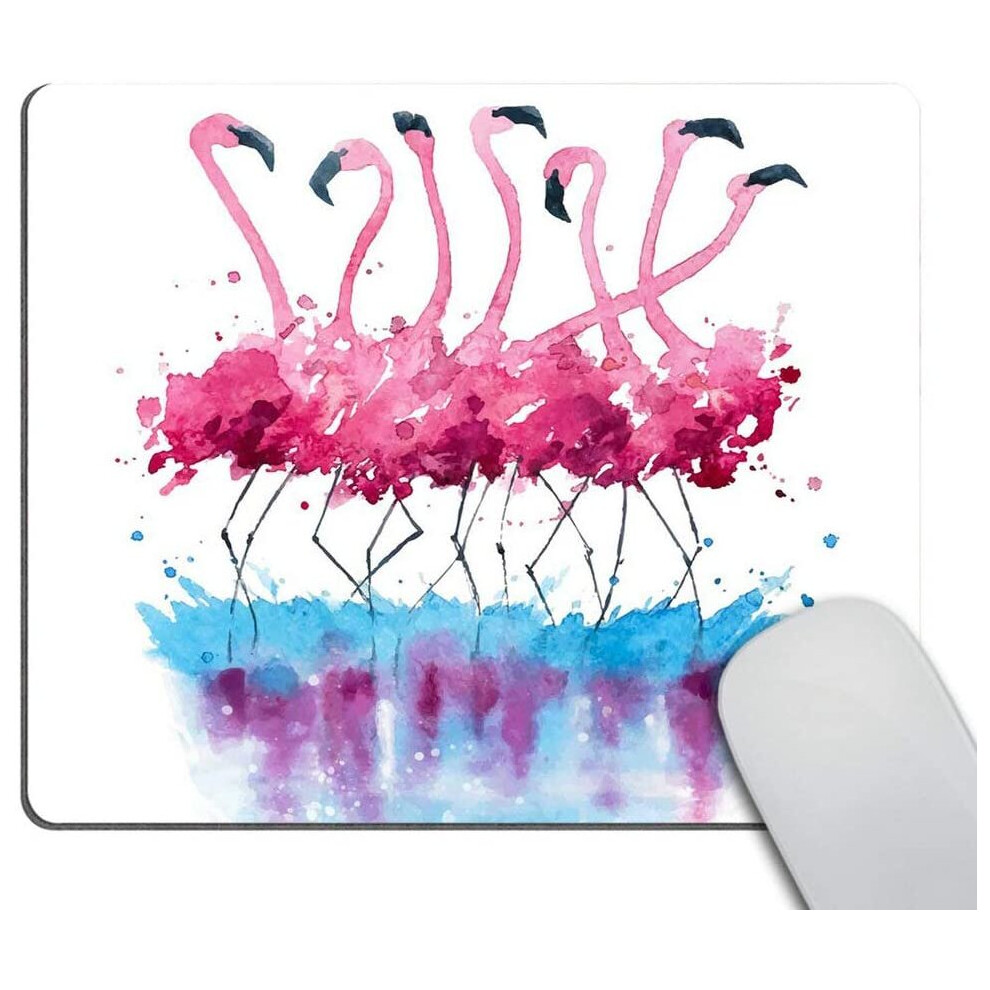 Wasach Flamingos Watercolor Painting, Animal Mouse Pad 9.5 X 7.9 Inch (240Mmx200mmx3mm) 6280849562004
