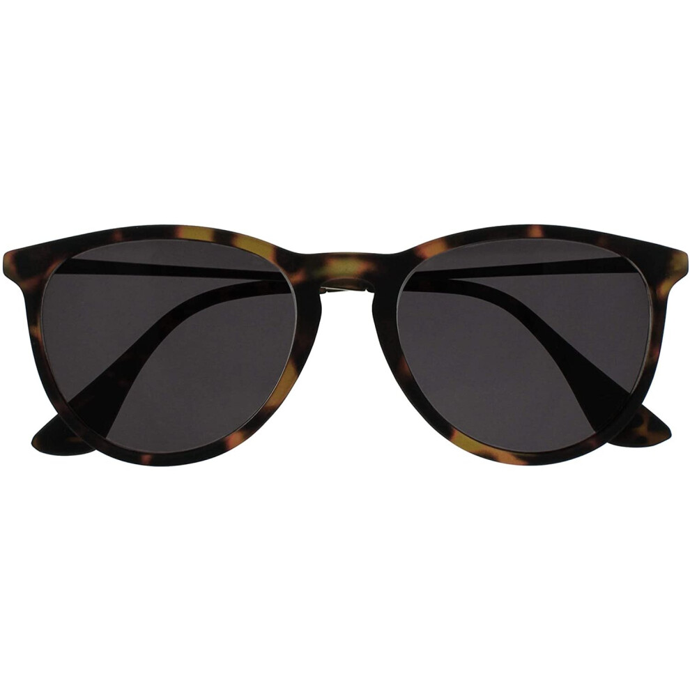 Opulize Brown/Silver Jet Large Tortoiseshell Rubberized Arms Mens Womens Sun Readers Reading Glasses Uv400 S96-2 +2.50