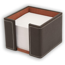 Osco BPUMP100 Faux Leather Memo Pad Holder - Brown