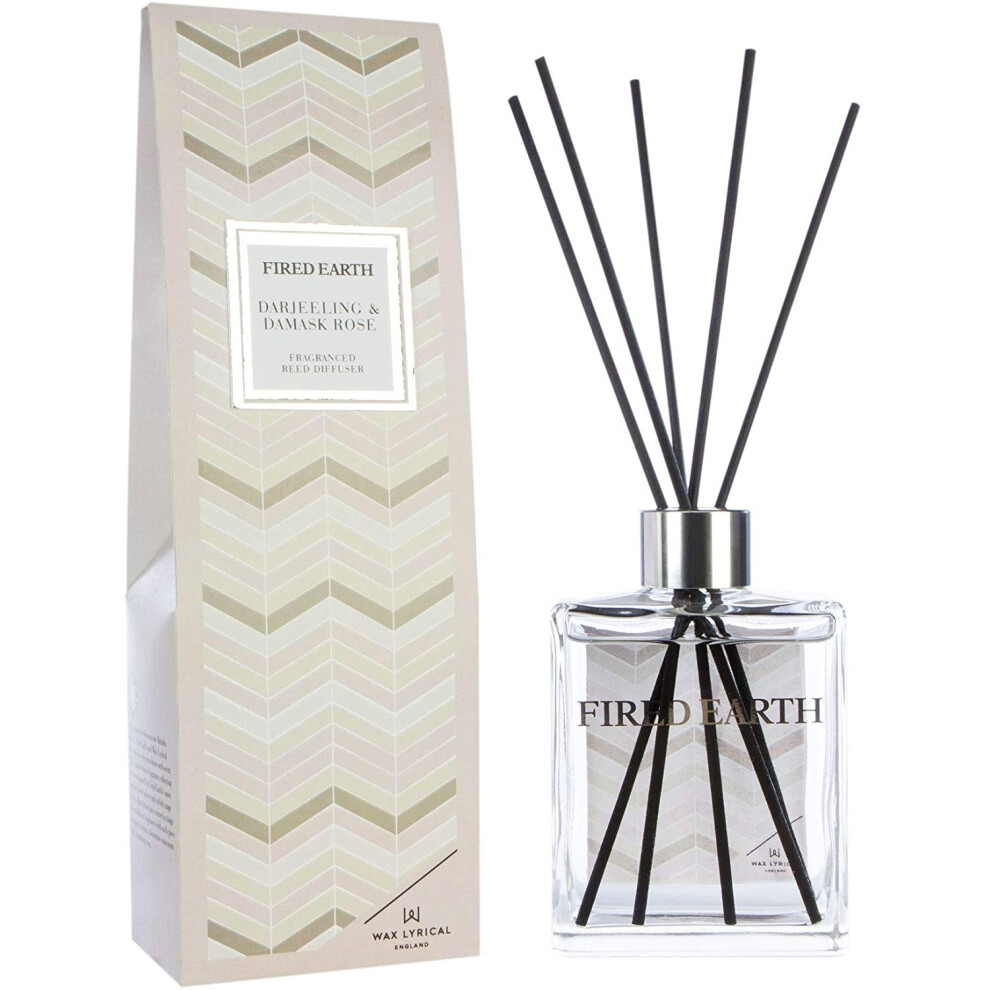Wax Lyrical Wax Lyrcal Fired Earth Darjeeling & Damask Rose Reed Diffuser, 180Ml, Large