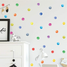 Wajade 60 PCS Colorful Dots Wall Stickers Round Circle Wall Decal Stickers for Baby Nursery Room