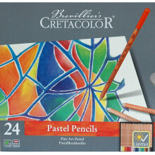 Cretacolor 24 Fine Art Pastel Pencils Lightfast Set in Tin Box