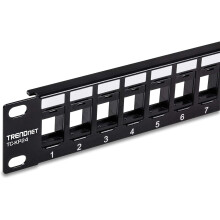Pannello di stoffa - TRENDNET - 24 porte - 1U - Keystone - Blindato - Nero