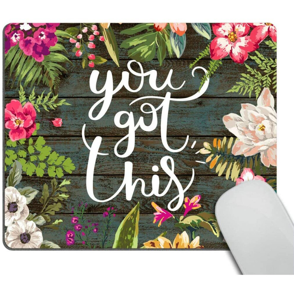 Wasach Floral Mouse Pad Motiavation Quote You Got This Neoprene Inspirational Quote Mousepad Office Space Decor Home Office Computer Accessories Mouse 4876573693804
