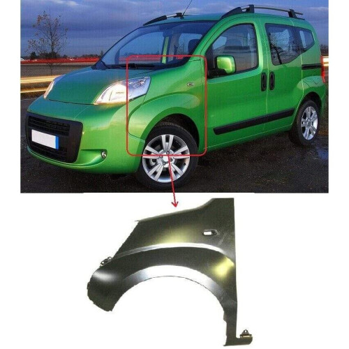 Fiat Qubo 2009- Front Wing Primed W/Indicator Lamp Hole W/O Moulding Hole N/S