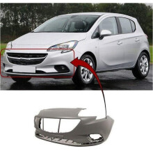 Vauxhall Corsa E 2015- Front Bumper Primed Gray No Washer Or Pdc Holes