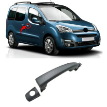 Citroen Berlingo 2008-2018 Front Door Handle Outside Primed With Key Hole Driver
