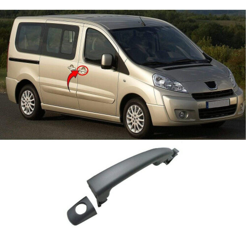 Peugeot Expert 2007-2016 Front Door Handle Outside Primed With Key Hole Driver