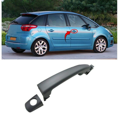 Citroen C4 Picasso 2007-2013 Front Door Handle Outside Primed W/Key Hole Driver