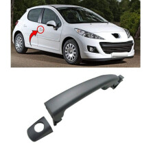 Peugeot 207 2006- Front Door Handle Outside With Key Hole Primed Driver Side