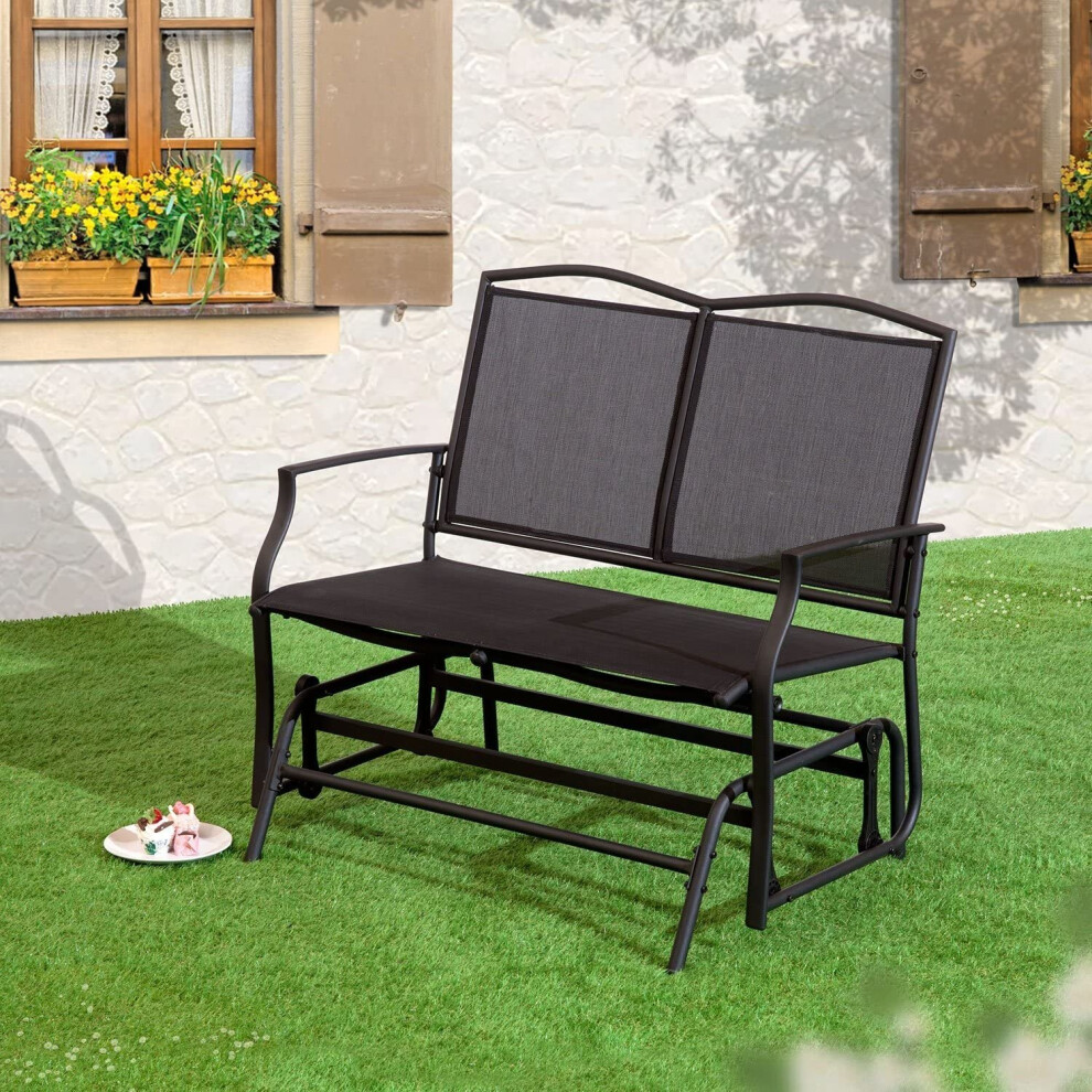 SunTime 2 Seater Glider Bench Garden Rocking Chair Outdoor-image-OPC-P8TK8ZG-NEW