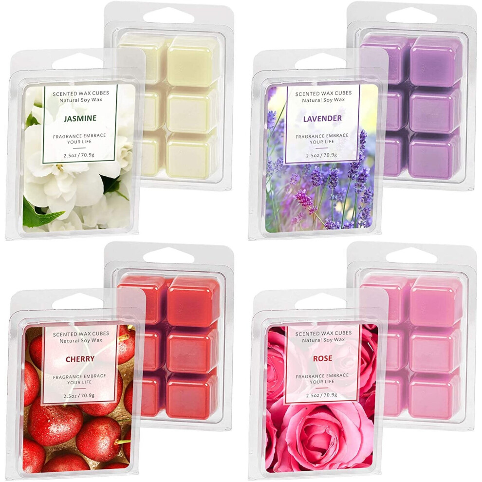 LASENTEUR Wax Melts Scented Natural Soy Wax Cubes Variety Candle Melts Pack Air Freshener Home Fragrance for Candle Wax Warmer Wax Melt Burners