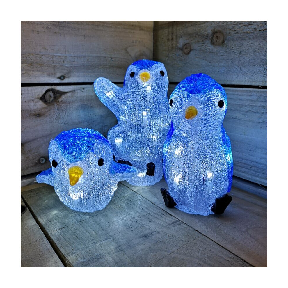B&Q - 23Cm Set Of 3 Light Up Acrylic Christmas Penguins With 30 Ice White Leds - Image 7